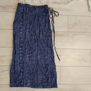 Petite Sophisticate Blue Wrap Skirt Size Medium